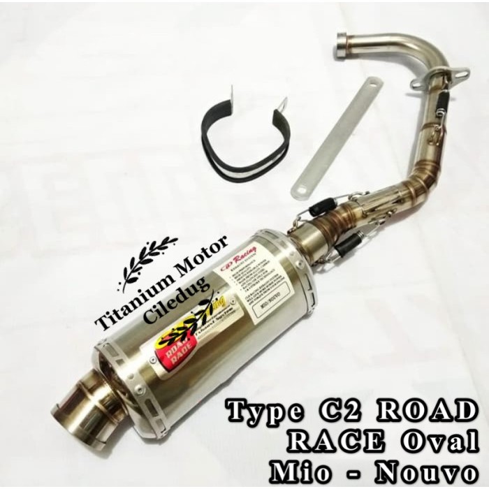 Knalpot Racing Road Race Mio - Nouvo 115Cc-155Cc Type C2 Oval