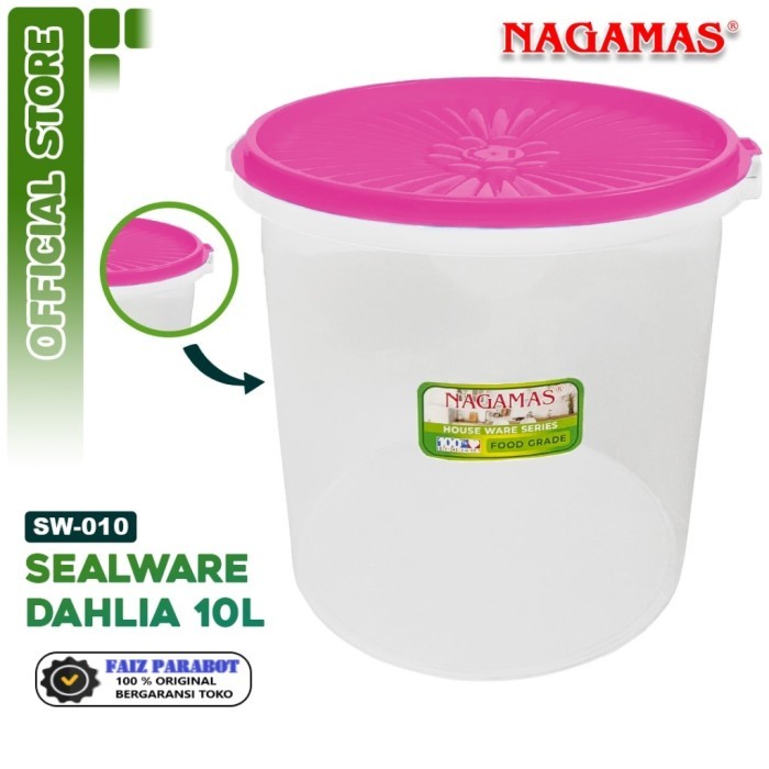 STOK TERBATAS TOPLES PLASTIK 10 LITER MURAH NAGAMAS SEALWARE JUMBO KELER WADAH PEYEK KUE KERUPUK