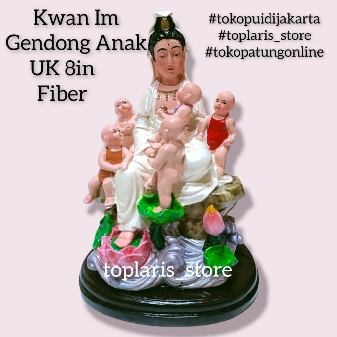 

Ready Patung Kwan Im Gendong Anak Fiber 8in