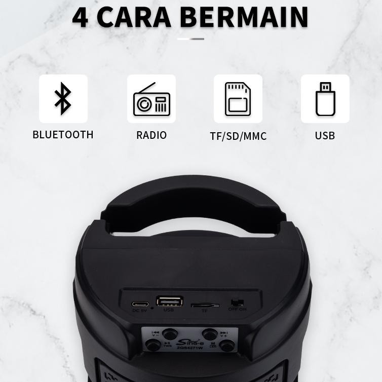 Pro Max BassSpeaker Bluetooth Karaoke Besar Bass Polytron Change Voice Wireless 2 C Portabel 8 Inch 