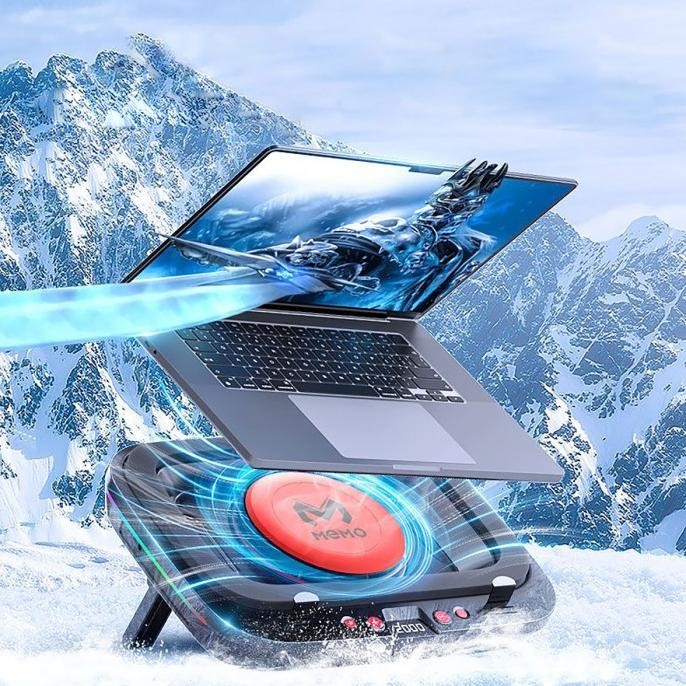 Memo FL08 laptop cooling fan with 2400RPM turbo compressed air Cooler