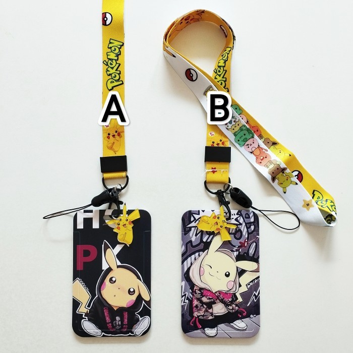 

Andra - Pikachu Pokemon Id Card Holder Lanyard 1 Name Tag Gantungan Kalung