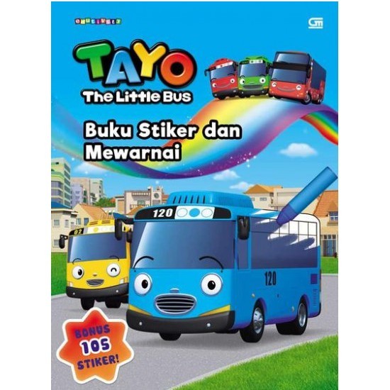 Tayo The Little Bus: Buku Stiker Dan Mewarnai