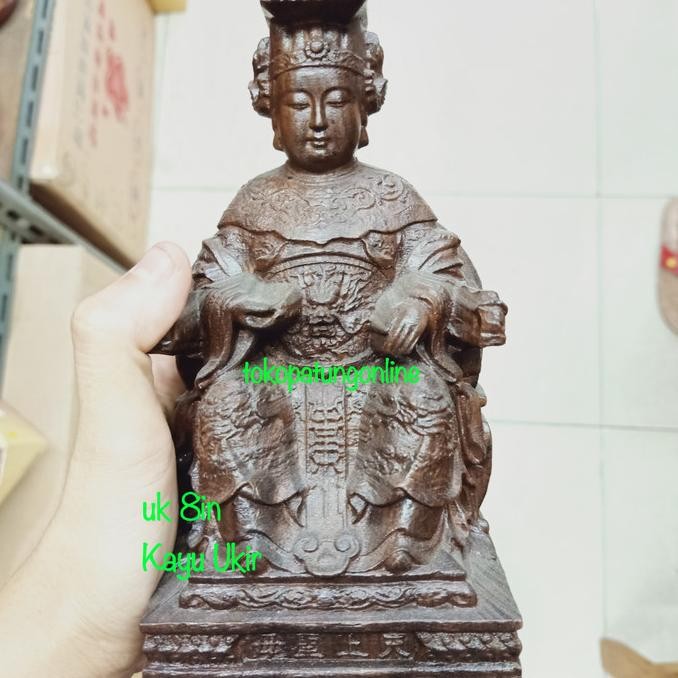 

Ready Patung Maco Macopo Kayu Ukir 8in