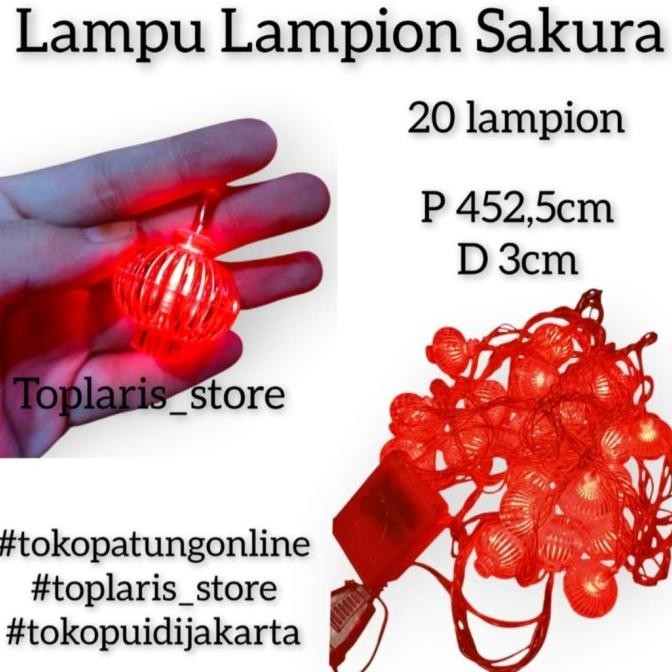 

Ready Lampion Lampu Led Sakura Kedap Kedip 10 meter 70 Lampion