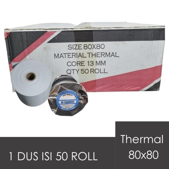 

TERLARIS - 1 dus kertas struk thermal 80x80 isi 50 roll
