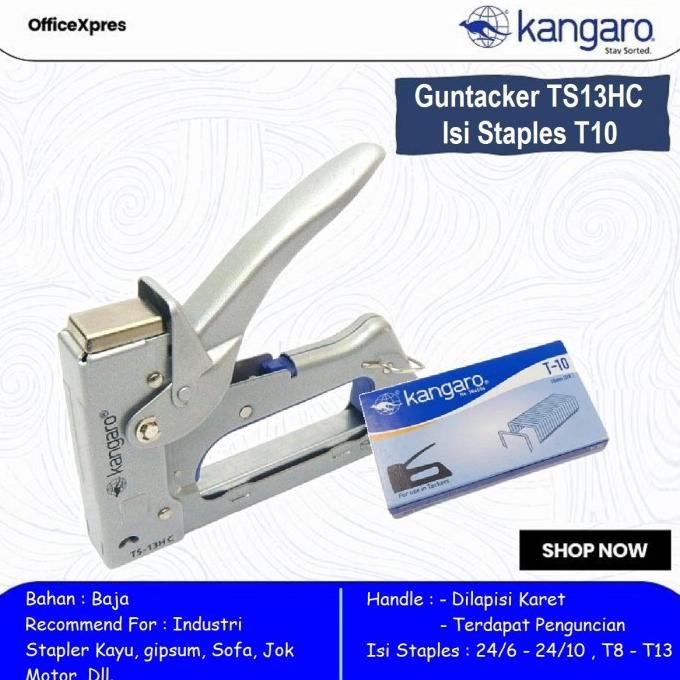 

STAPLER TEMBAK GUN TACKER / GUNTACKER KANGARO TS 13-HC ORIGINAL DAN TERPERCAYA