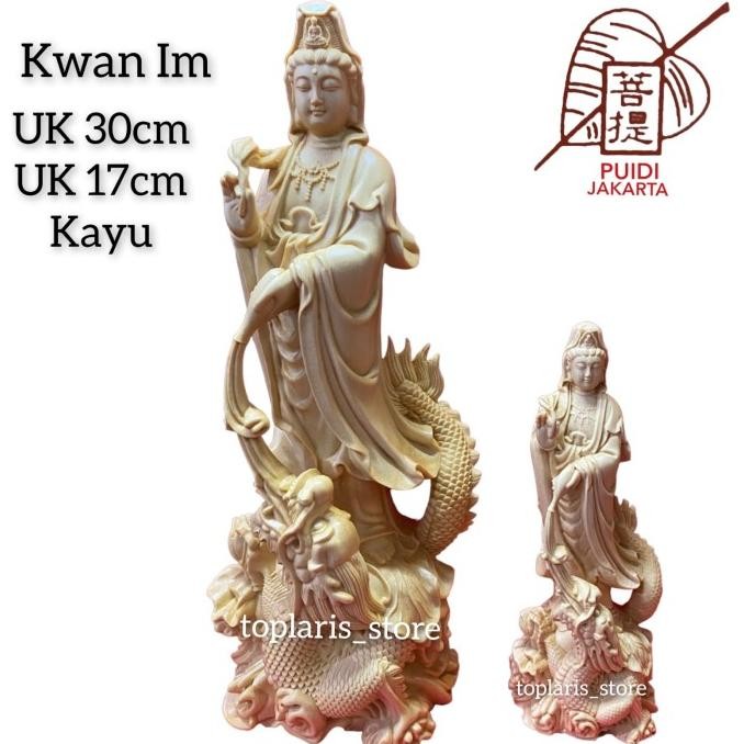 

Ready Patung Dewi Kwan Im Huang Yang Mu Kayu Naga