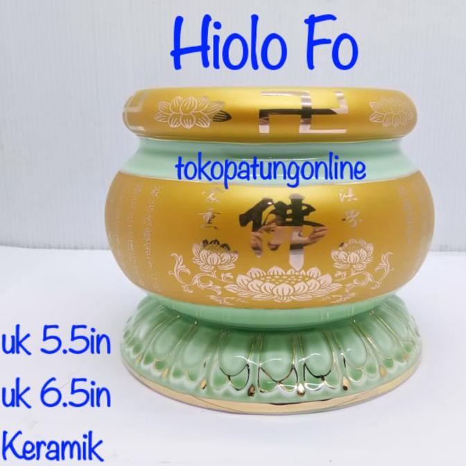 

Ready Hiolo Tempat Hio Keramik Fo Hijau 6.5in