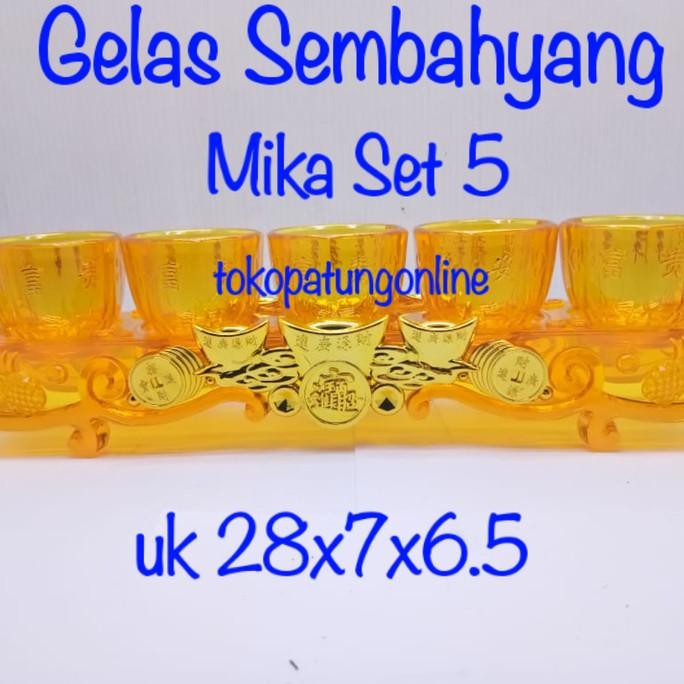 

Ready Gelas Sembahyang Set 5 Mika Kuning