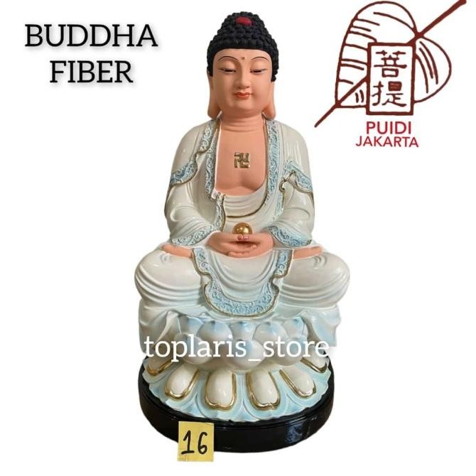 

Ready Patung Buddha Duduk Jubah Biru 16in Fiber
