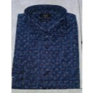 Kemeja Kerja / Kemeja Pria Cole Lengan Panjang Navy Bunga