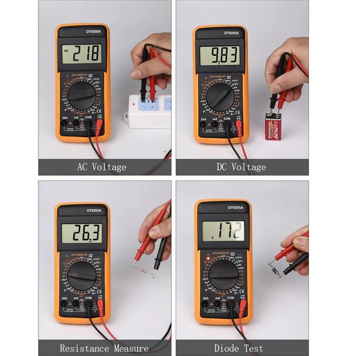 Multitester Multimeter Avometer Lcd Digital Dt-9205A Dt9205A