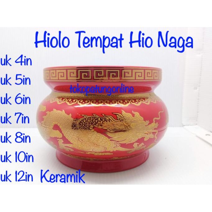 

Ready Hiolo Tempat Hio Naga Keramik Uk 6in Merah