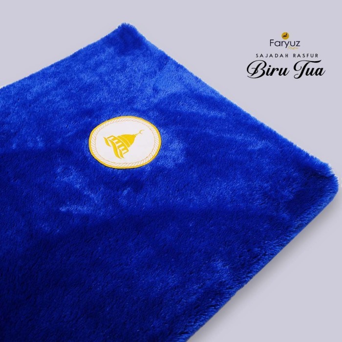 MURAH Sajadah Super Tebal 5cm Sejadah Bulu Rasfur Busa Empuk Premium - Biru Tua, Sajadah 5cm