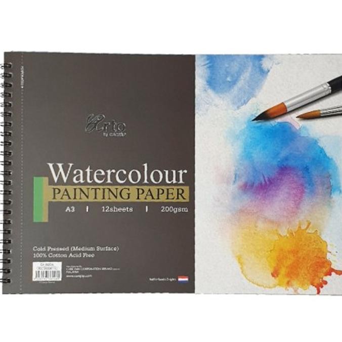 

Sale Arto Cotton Water Colour Book Spiral 200 Gsm 12Sheets
