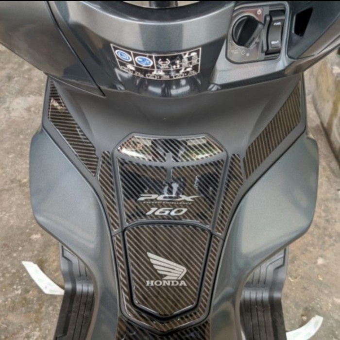Terbaru Stiker Tankpad Carbon Resin New Pcx 160 _Hitam Silver