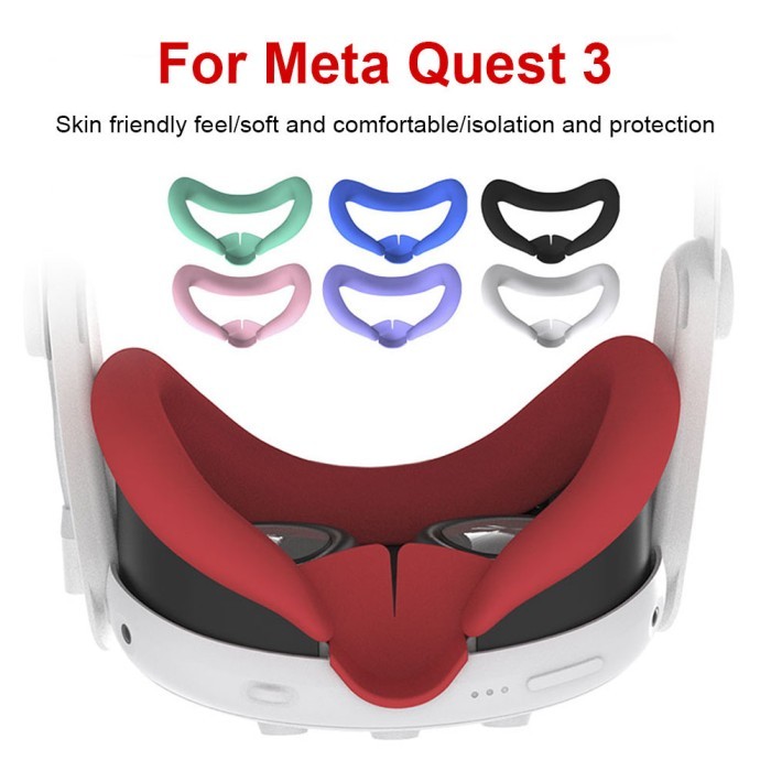 Silicone Vr Face Cover Lightproof Vr Facial Interface Sweatproof Mask Face Pad Washable Replacement