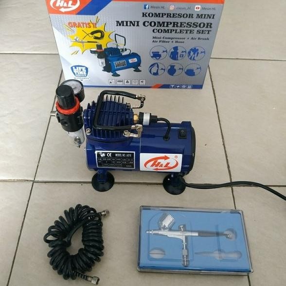 Mesin Kompresor Compressor Angin Listrik Mini H&L Set Komplit Selang