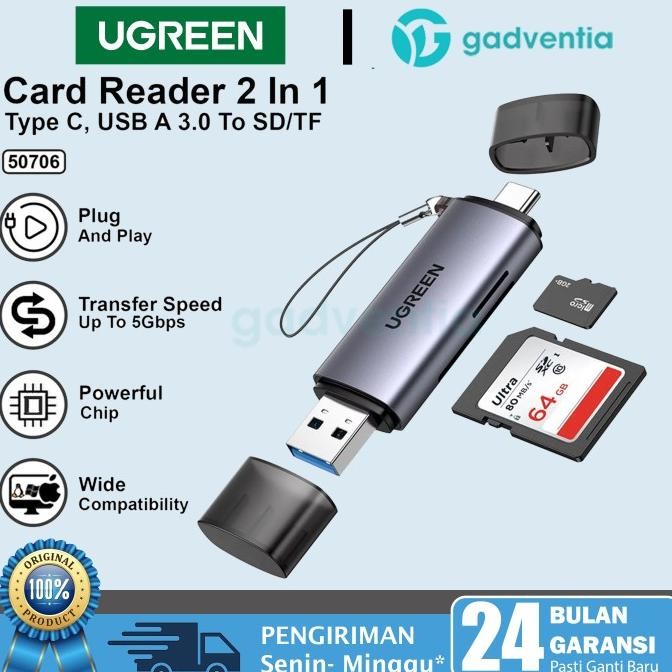 UGREEN OTG USB TYPE C WITH MICRO SD CARD READER FLASHDISK ANDROID