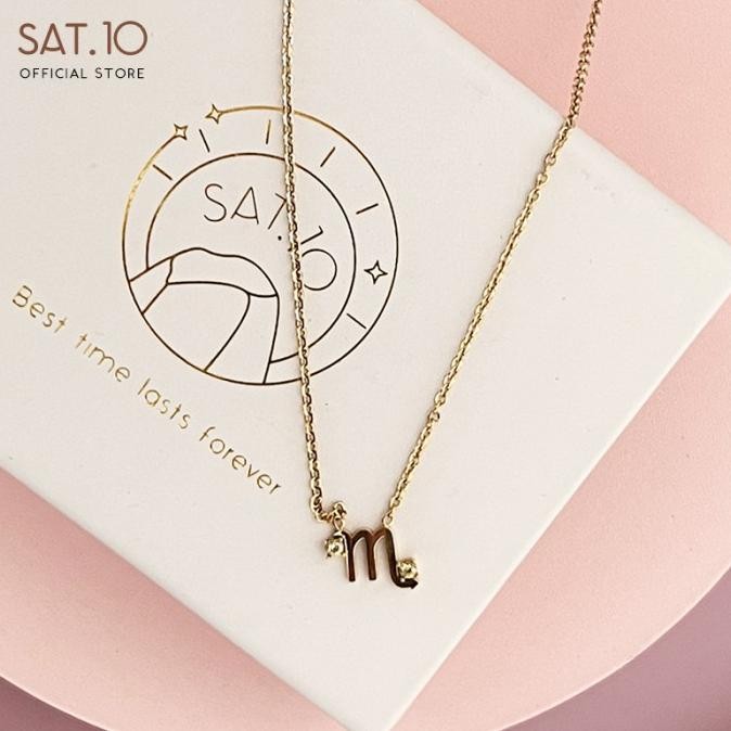 SAT.10 Kalung zodiak scorpio - 18k gold plated Titanium Scorpio AS76