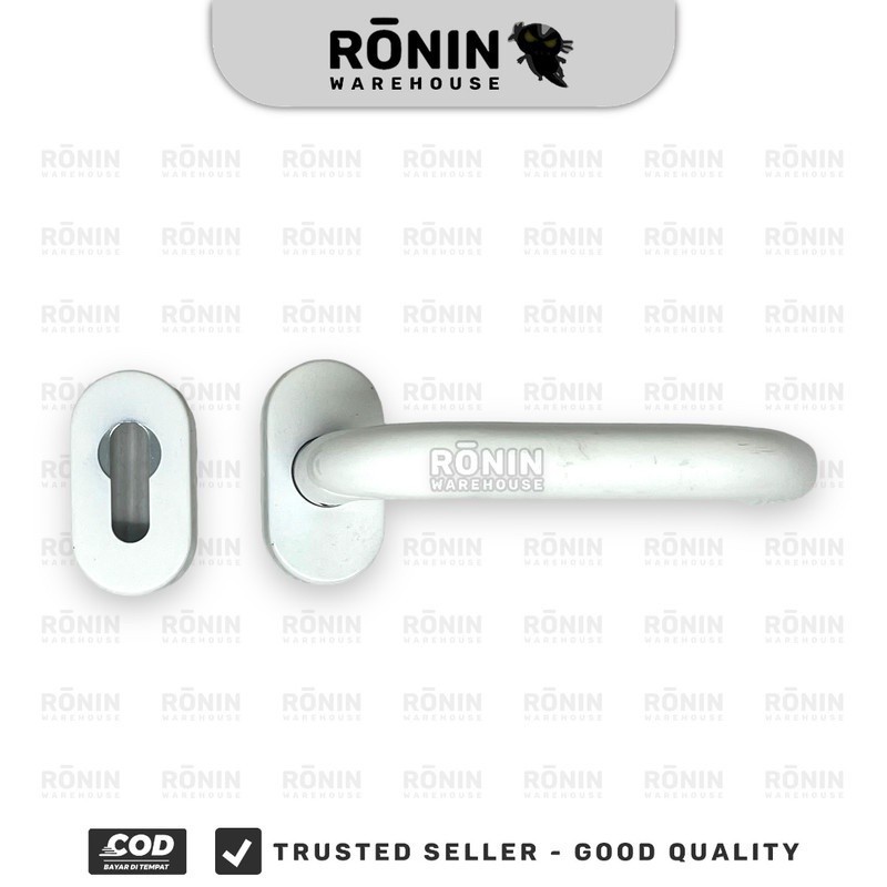 gagang pintu kasa aluminium putih Gagang Pintu Rol Roll Set Stainless