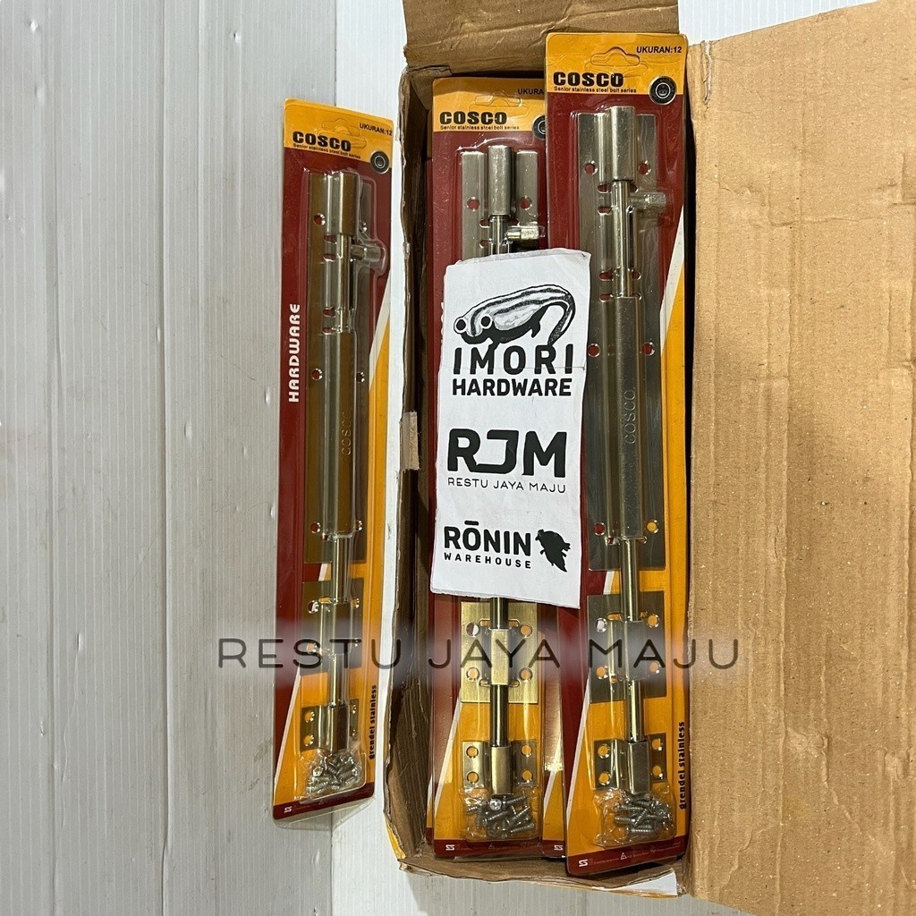 Molen_Legit Cosco Grendel Stainless 10 12 " Inch Pengunci Selot Kunci Pintu Slot Jendela