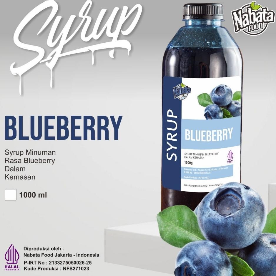 

Irup Raa Blueberry Mer Nabata Food 1Liter Blueberry Yrup 1Ml