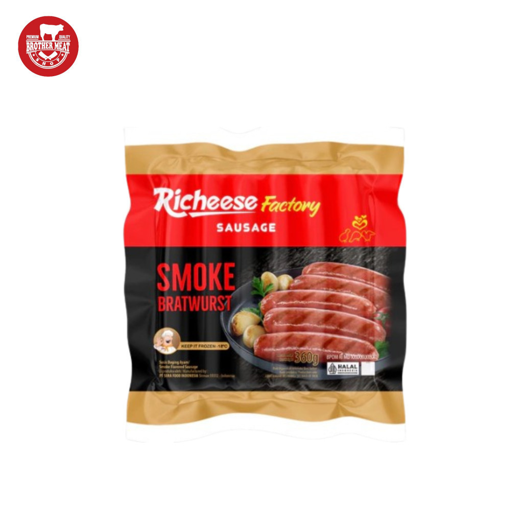 

Richeese Sausage Smoke Bratwurst / Sosis Ayam 360gr, Brothermeatshop