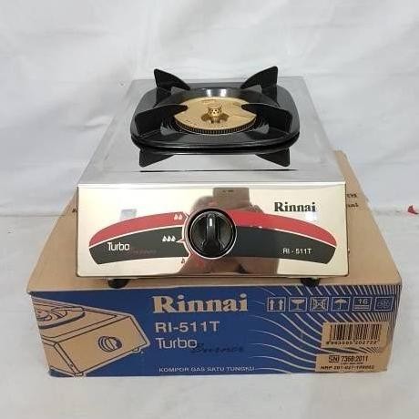 KOMPOR RINNAI TURBO 1 TUNGKU / KOMPOR GAS TURBO RI-511 T STAINLESS