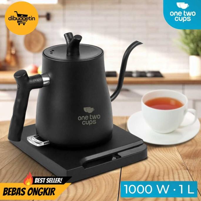 One Two Cups Teko Listrik Kopi Pemanas Air Leher Angsa 1000W 1L