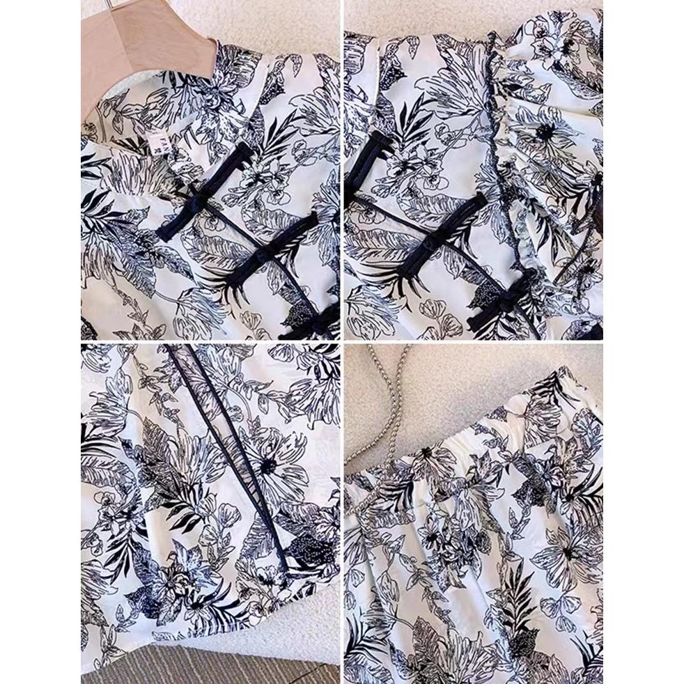 HJK New slim meat covered cheongsam two piece set