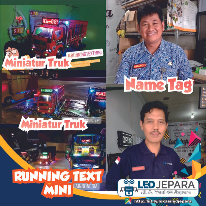 EKSLUSIF Papan Nama LED BADGE Running Text Mini