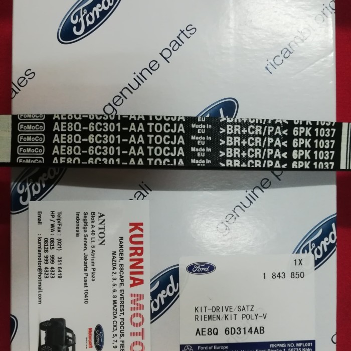 V-Belt Fan Belt / Tali Kipas Ford Fiesta 1.4 , Ford Fiesta 1.6