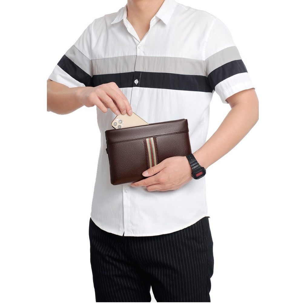 Bc10 Business Clutch Pu Leather Osaka Tas Tangan Handbag Pria Wanita