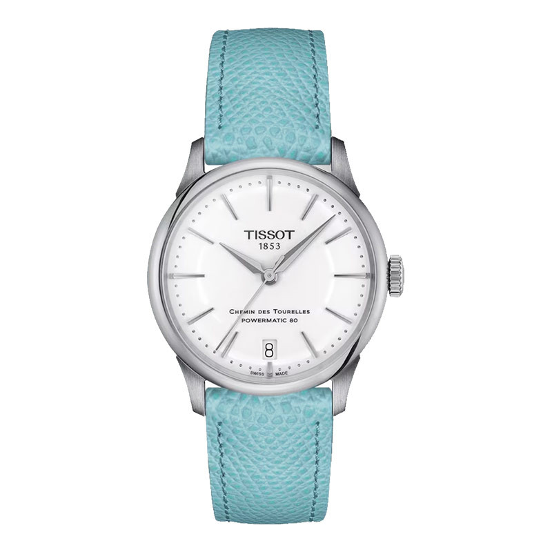 Jam Tangan Wanita Tissot Chemin Des Tourelles Powermatic 80 34mm T-Classic T139.207.16.011.00 White 