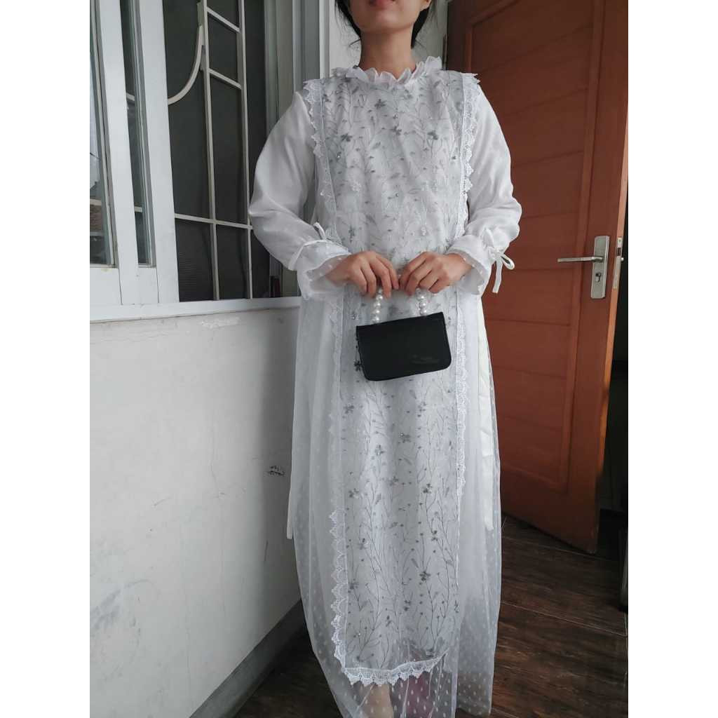 Gamis Lebaran Wanita Terbaru 2025 Longdress Busui Seragam Keluarga Gamres Bju Idul Fitri Baju Pengaj