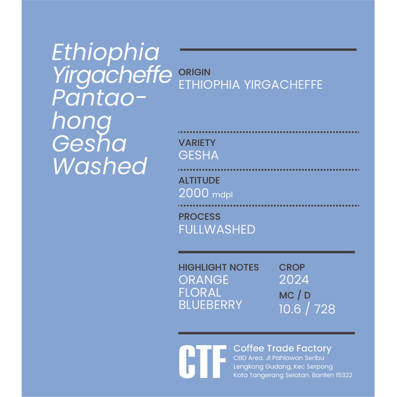 

Green Beans Arabika Ethiophia Yirgacheffe Pantaohong Gesha Fullwashed Dryhull