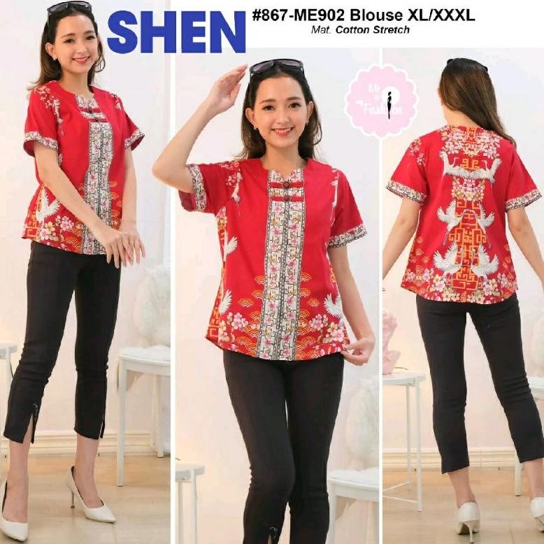BVF BAJU IMLEK WANITA/ATASAN IMLEK  MERAH BATIK