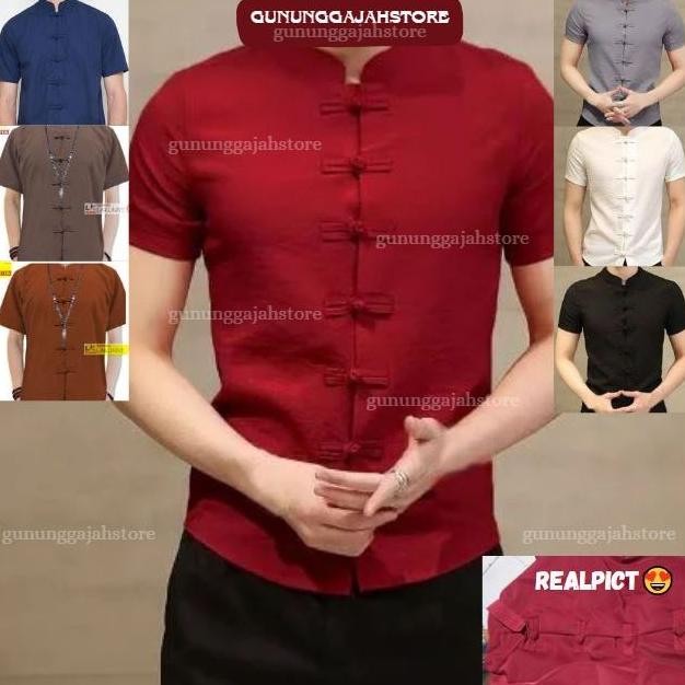 BVF READY BANYAK  Baju Koko Pria Lengan Pendek KOKO CHEONGSAM IPMAN ARS 17048-17056 IMLEK atasan dew