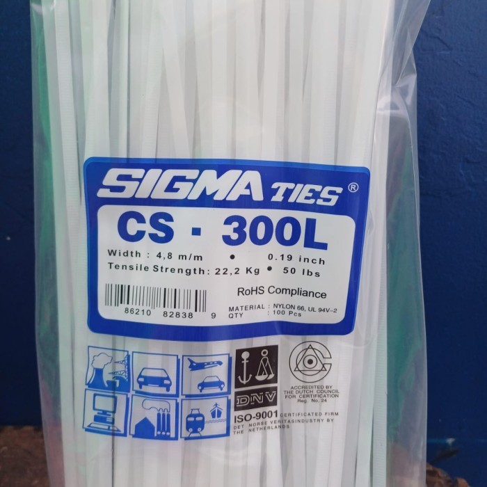 TERBARU Kabel Ties SIGMA CS-300L Kabel Ties 30cm 4,8mm SIGMA Putih BISA GRAB