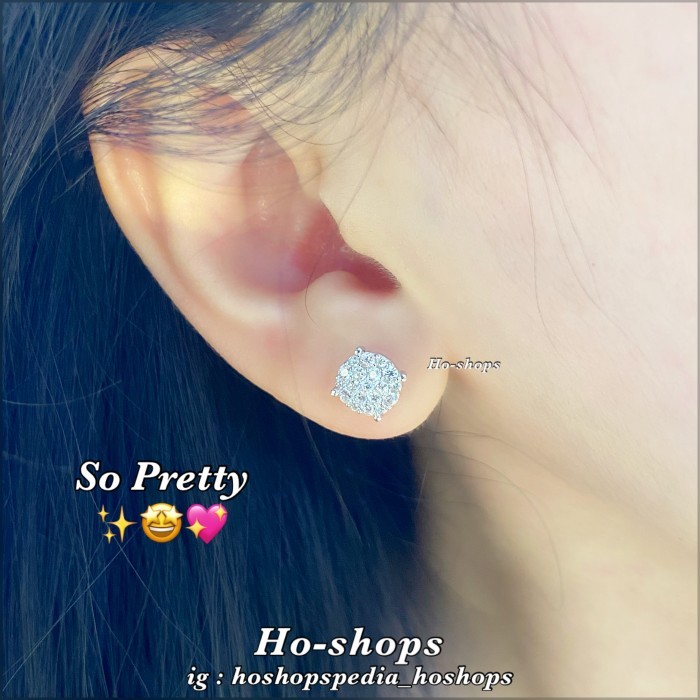 Ready Giwang Mas Putih Kadar 75% Asli Emas Y.N