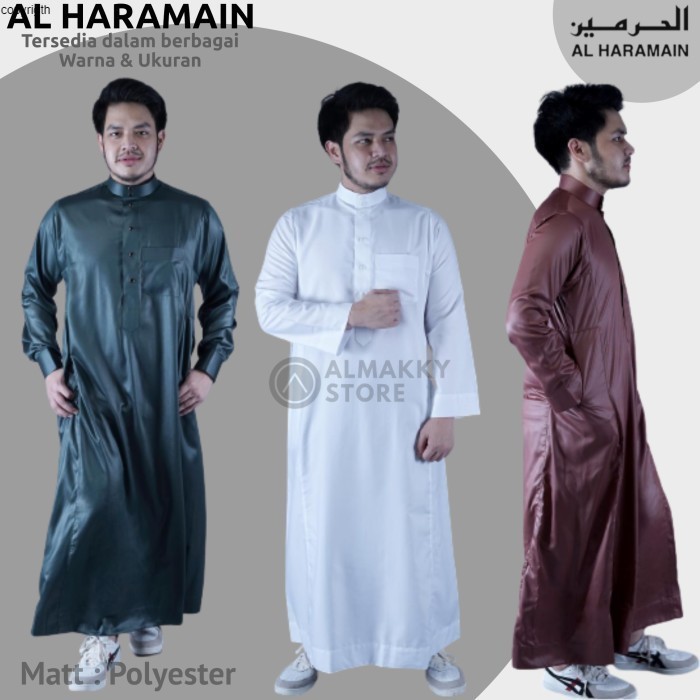 Jubah Pria AL HARAMAIN POLYESTER Dewasa - WARNA (Jubah Pria ALHARAMAIN impor) - D - Anak (20"-38") t