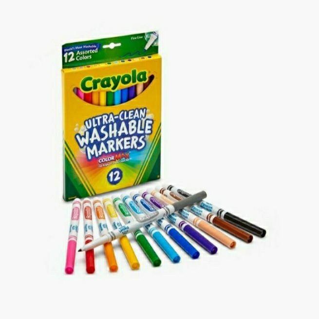 

TERBARU Crayola Ultra Clean Washable Markers 12 Fine Line - Fineline BISA GOSEND!