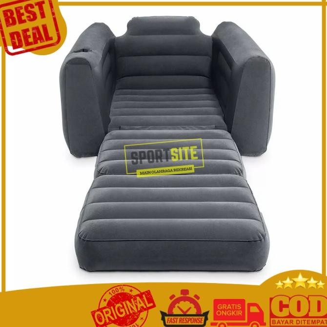 Intex Pull Out Size Twin Sofa Bed Hitam. Sofa Kasur Angin Lipat 68565 [terbaik]