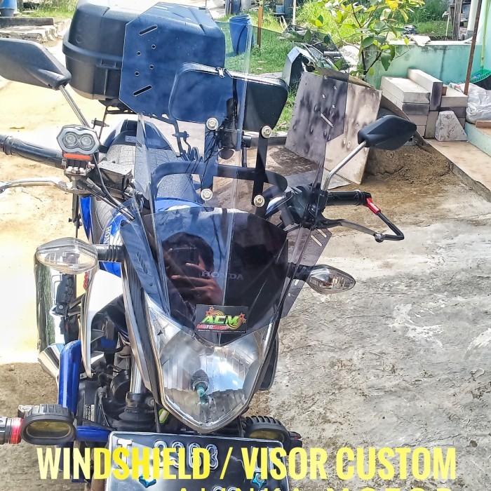Paketan Windshield Visor Custom Visor Motor + Breket Honda Verza