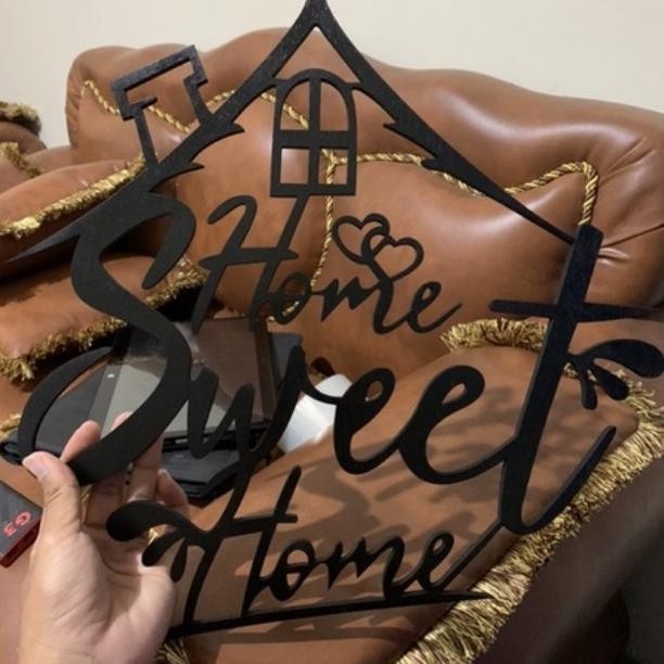 rt-342 KREASI KAYU (3D ) (40x40cm) Hiasan dinding Home - Spesial Decor HOME timbul Tulisan home swee