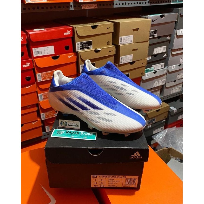 Sepatu Bola Adidas X SpeedFlow.3 LL FG White Blue GW7495 Original BNIB DEL