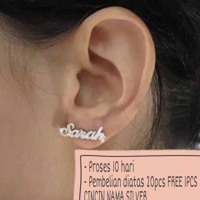 

Terbaru Anting Nama Silver +Grafir Pgm An03 (Bisa Request Nama)