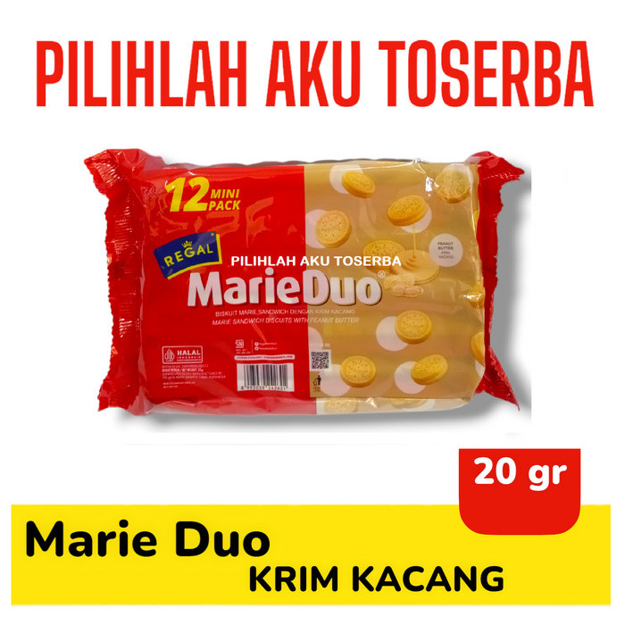 

Biskuit Regal MARIE DUO KRIM KACANG 20 gr - ( HARGA 1 DUS ) SE01